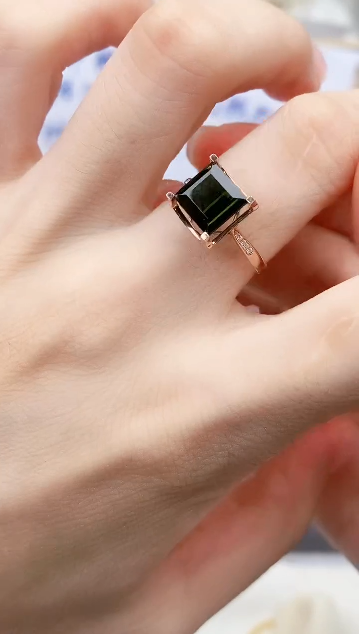 碧玺戒指18K金镶嵌高货