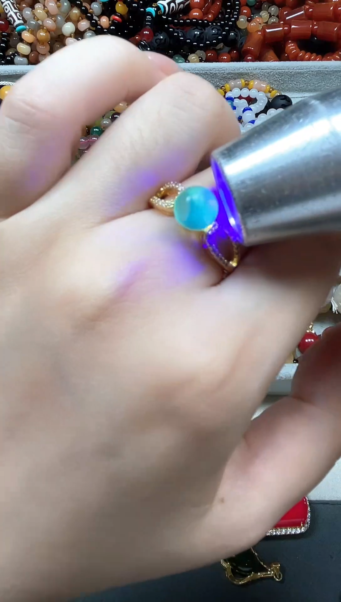 合金蓝珀戒指多样性发货拍一发一