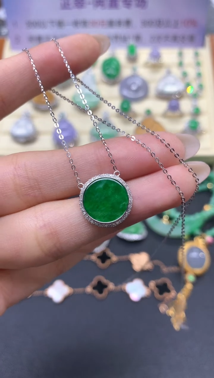 【闪购商品】翡翠套链18K金镶嵌套链|3100+310