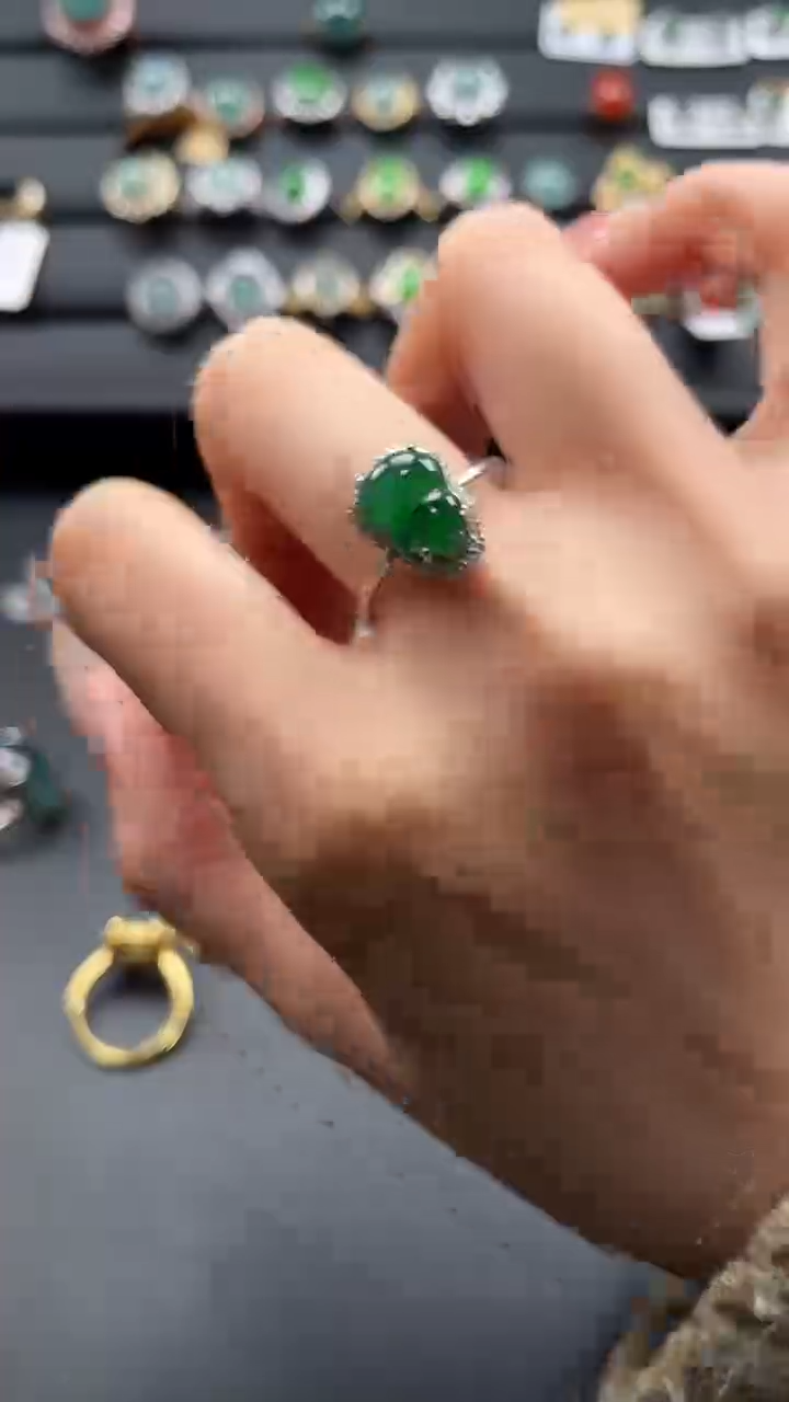 【闪购商品】翡翠戒指银S925镶嵌63456436