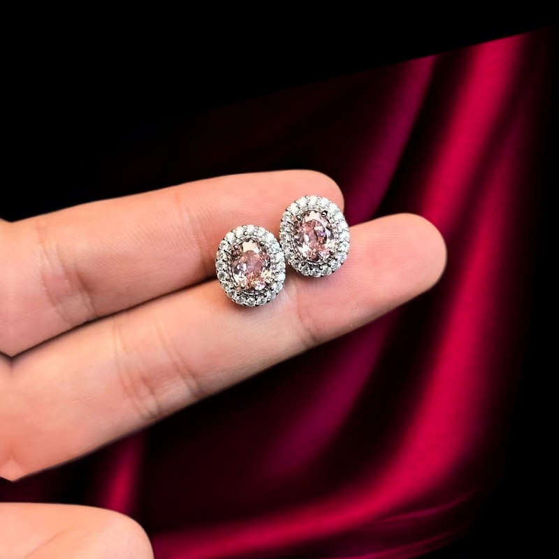  瑾萱高订名饰032-轻奢幻彩帕恰精切合金耳饰