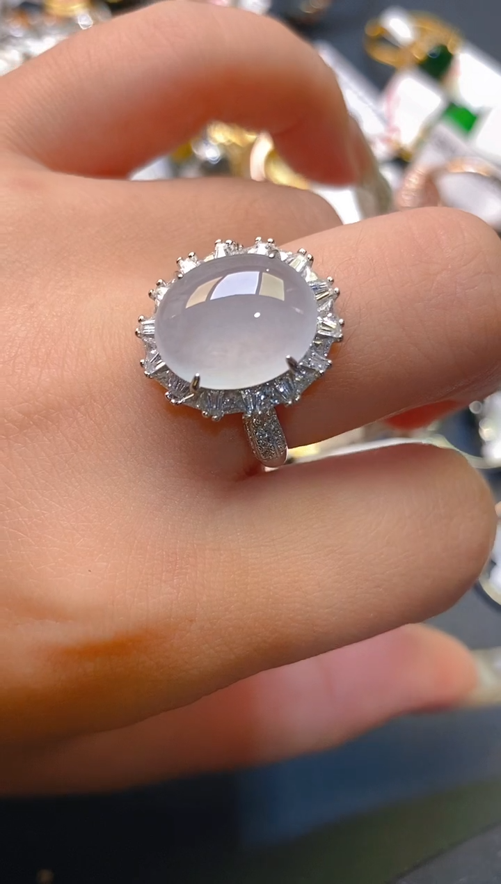 【闪购商品】翡翠耳饰银S925镶嵌天然A货翡翠1