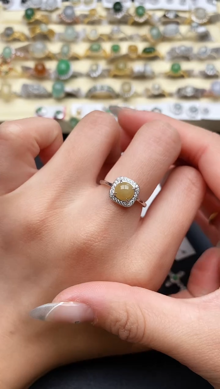 【闪购商品】翡翠戒指银S925镶嵌222222222+1