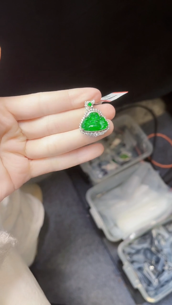 【闪购商品】翡翠颈饰银S925镶嵌佛公吊坠