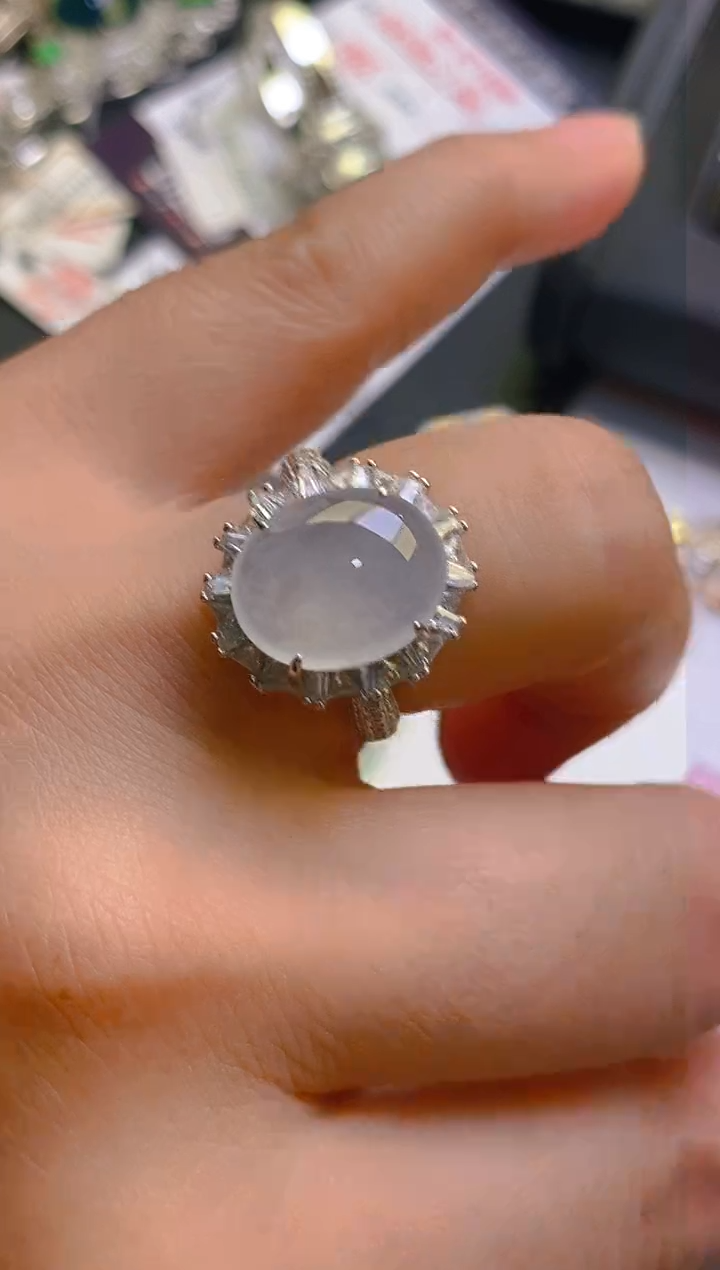 【闪购商品】翡翠耳饰银S925镶嵌天然A货翡翠1
