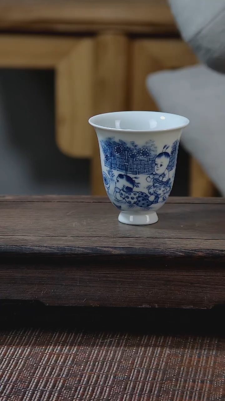 【闪购商品】折葵手工手绘童子闻香杯