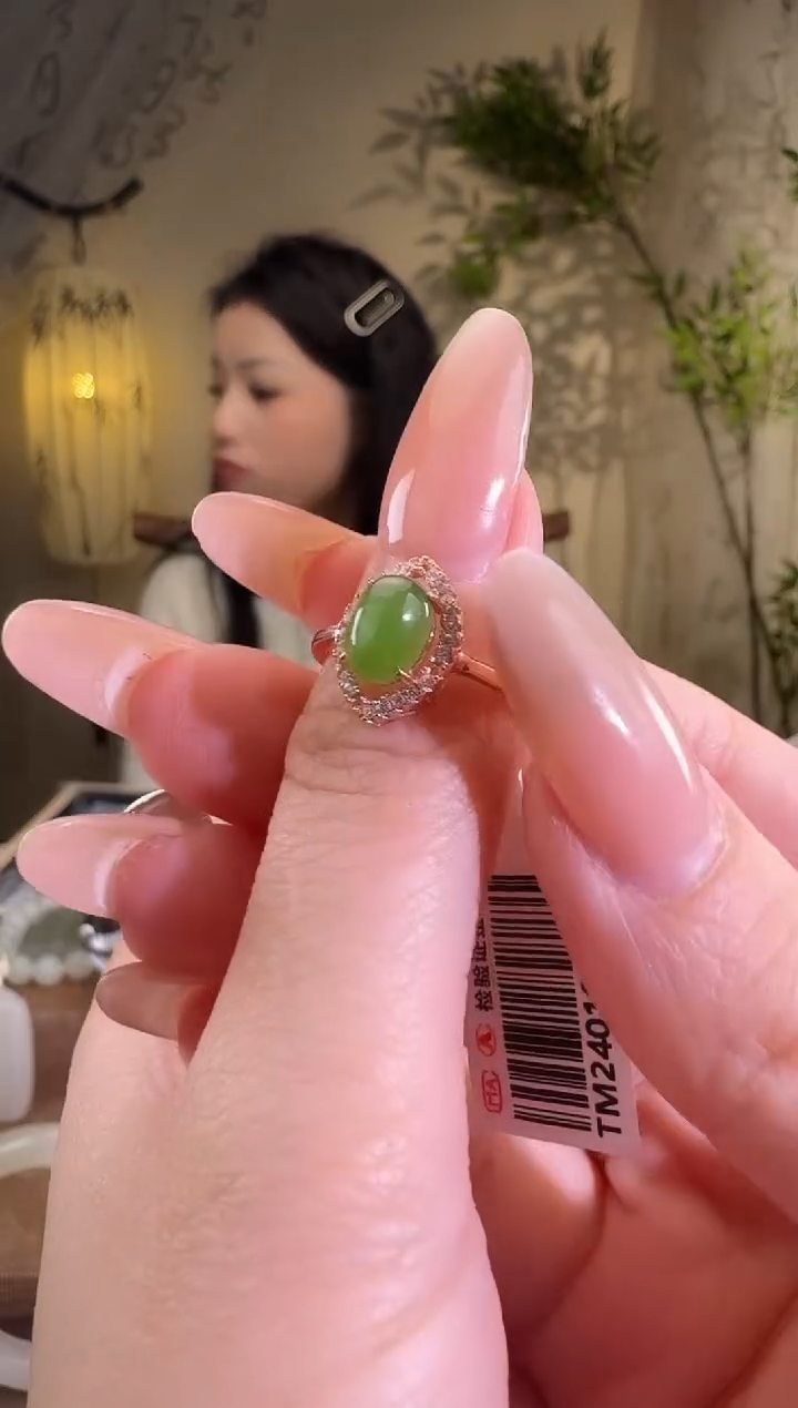 【闪购商品】和田玉戒指银S925镶嵌戒指