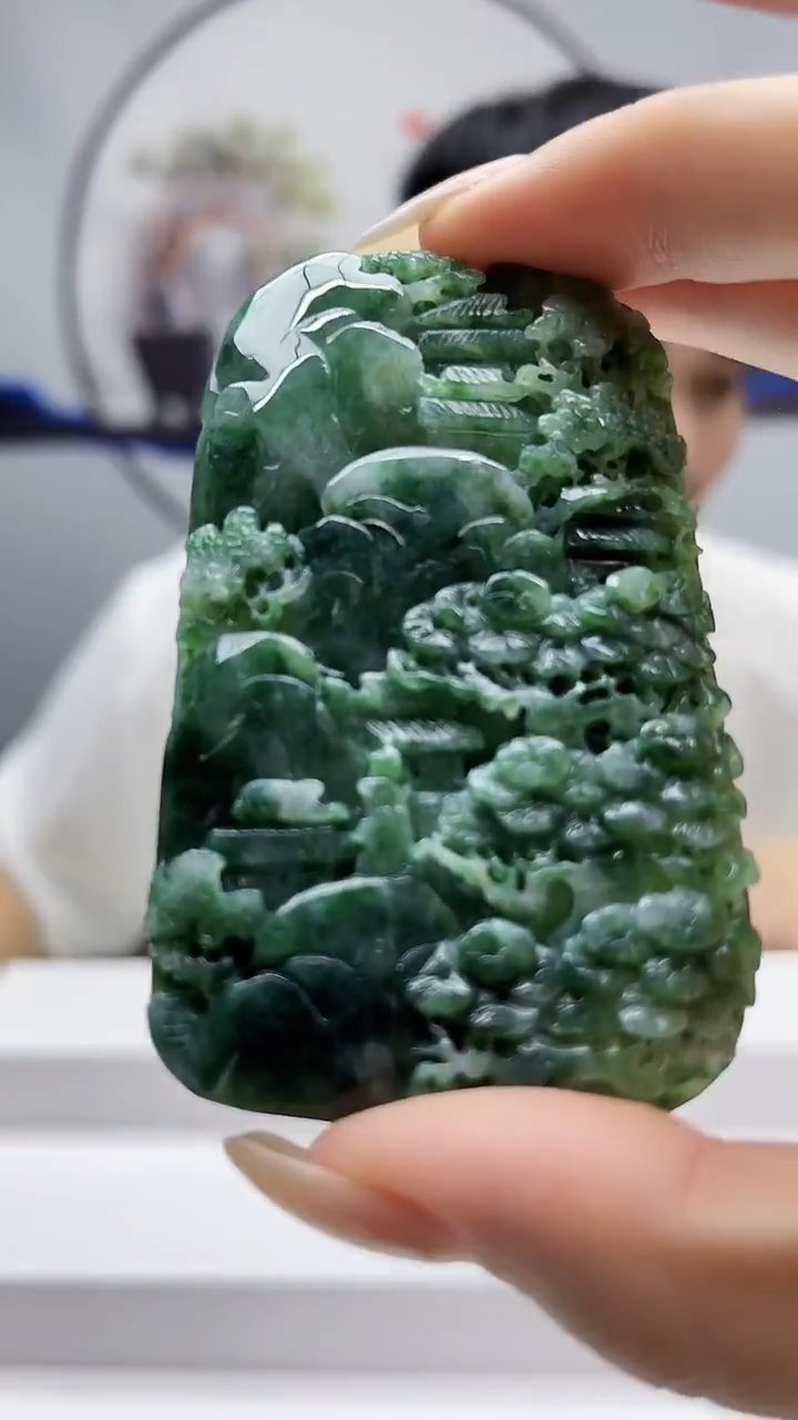 未镶嵌定制翡翠山**恙毛货挂件9