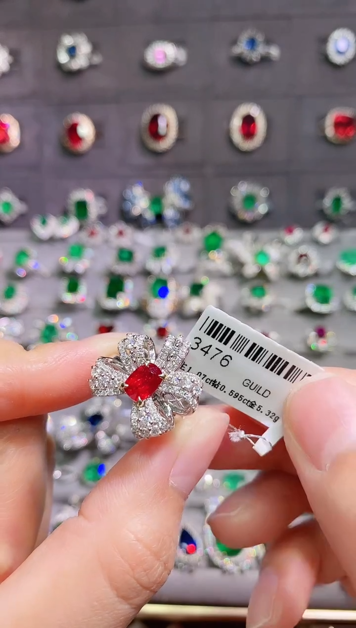 【闪购商品】红宝石18K金戒指18K金镶嵌1