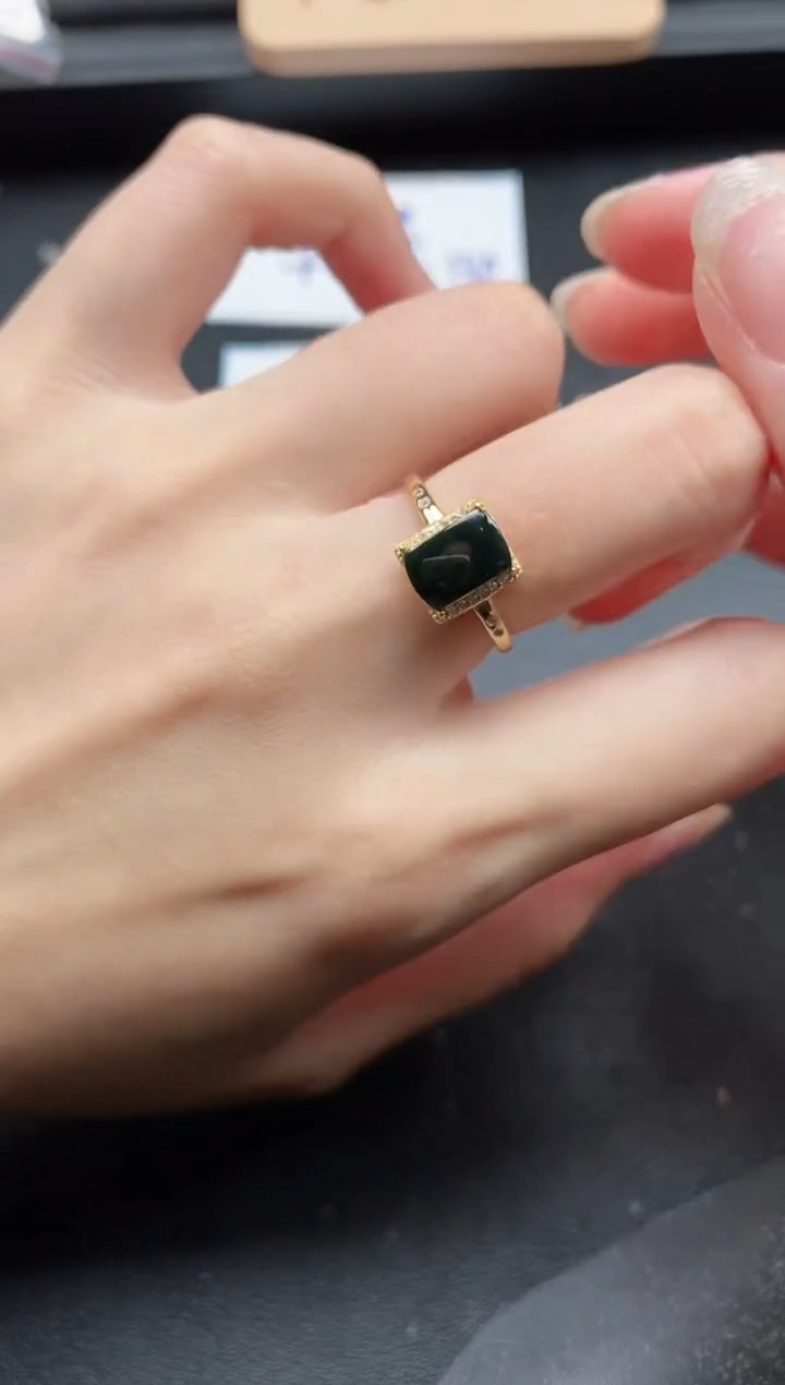 翡翠戒指银S925镶嵌51151