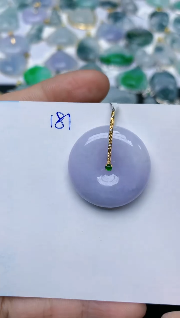 【闪购商品】翡翠颈饰18K金镶嵌天然翡翠A货