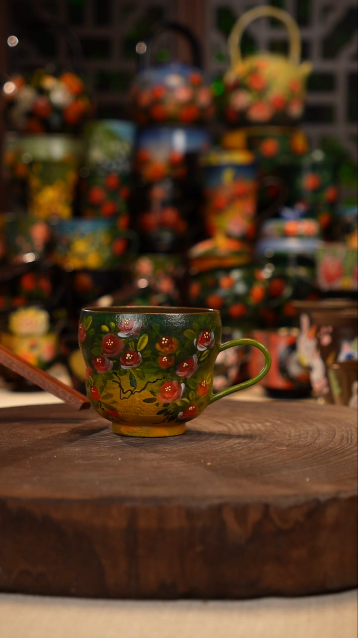 紫砂油画手绘釉下彩