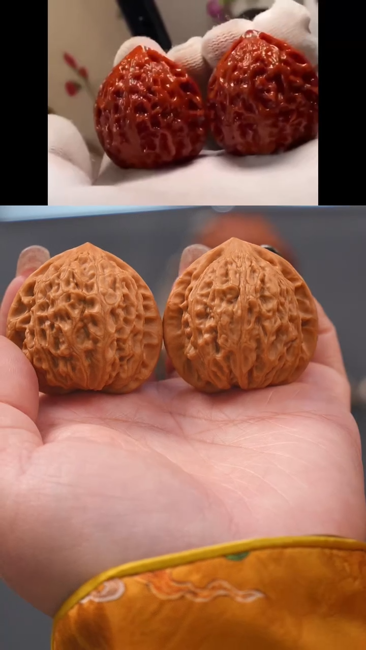 【闪购商品】文玩核桃吊坠38尺蜡皮金牛狮子头