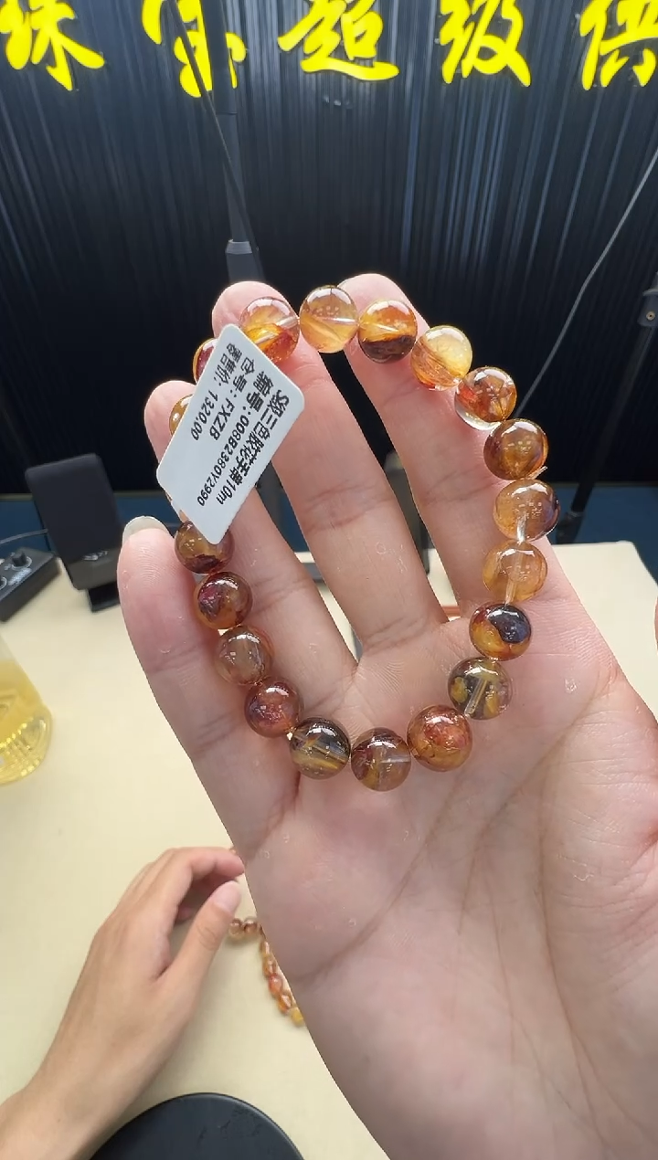 水晶手链未镶嵌S级三色胶花手串10m（多样性发其一）