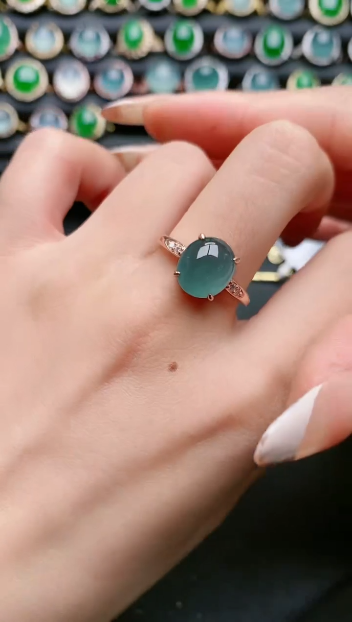 【闪购商品】翡翠戒指银S925镶嵌1111111