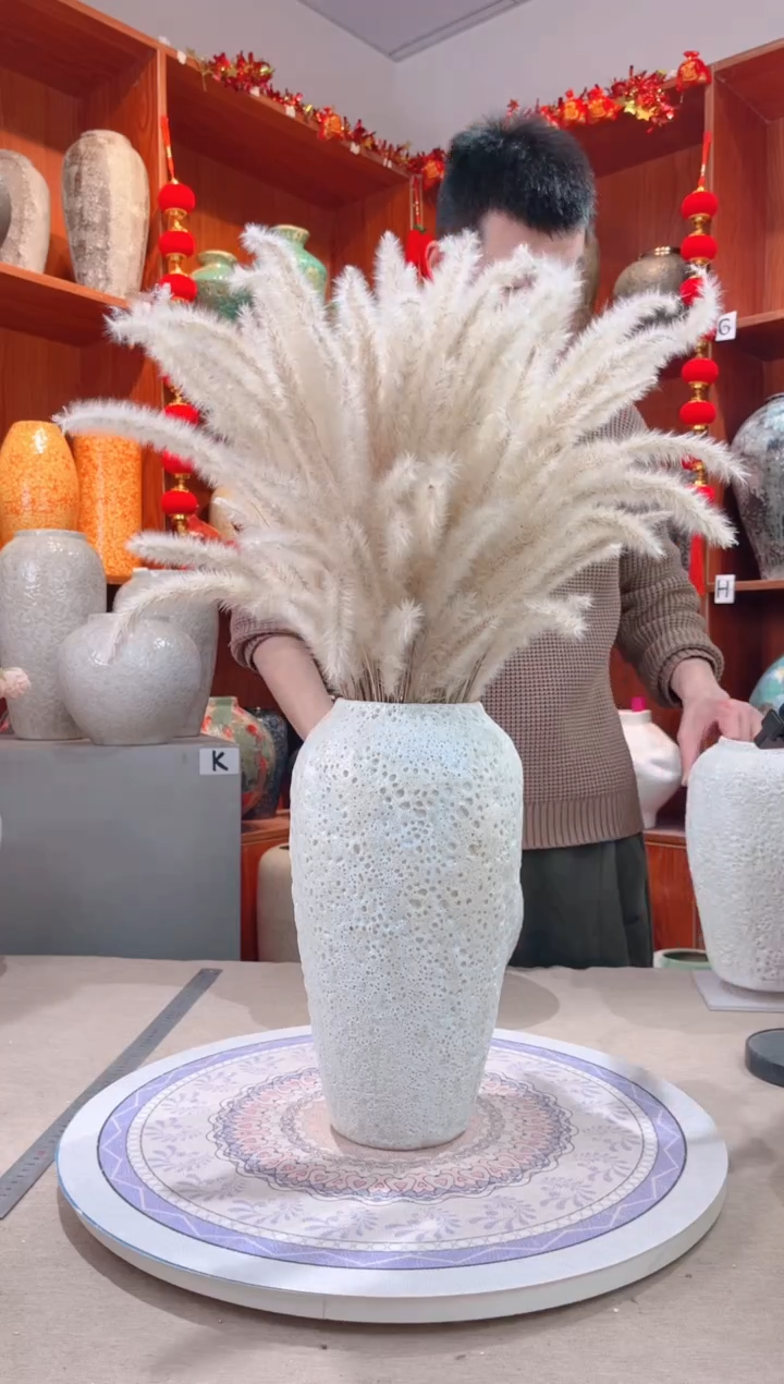 【闪购商品】瓶精品陶瓷花瓶 无花 白泡大号