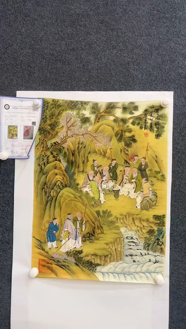 【闪购商品】国画 2.1-艺术冯高翔四尺三开丝绢人物44