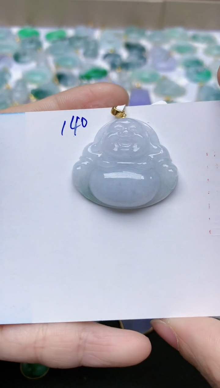 【闪购商品】翡翠颈饰18K金镶嵌天然翡翠A货    140