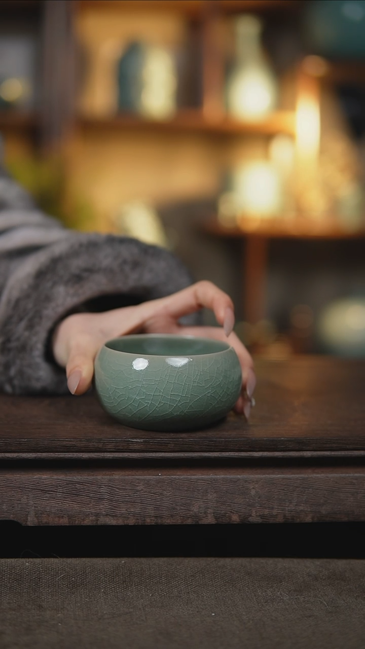 【闪购商品】杯仿古翡翠绿禅定杯