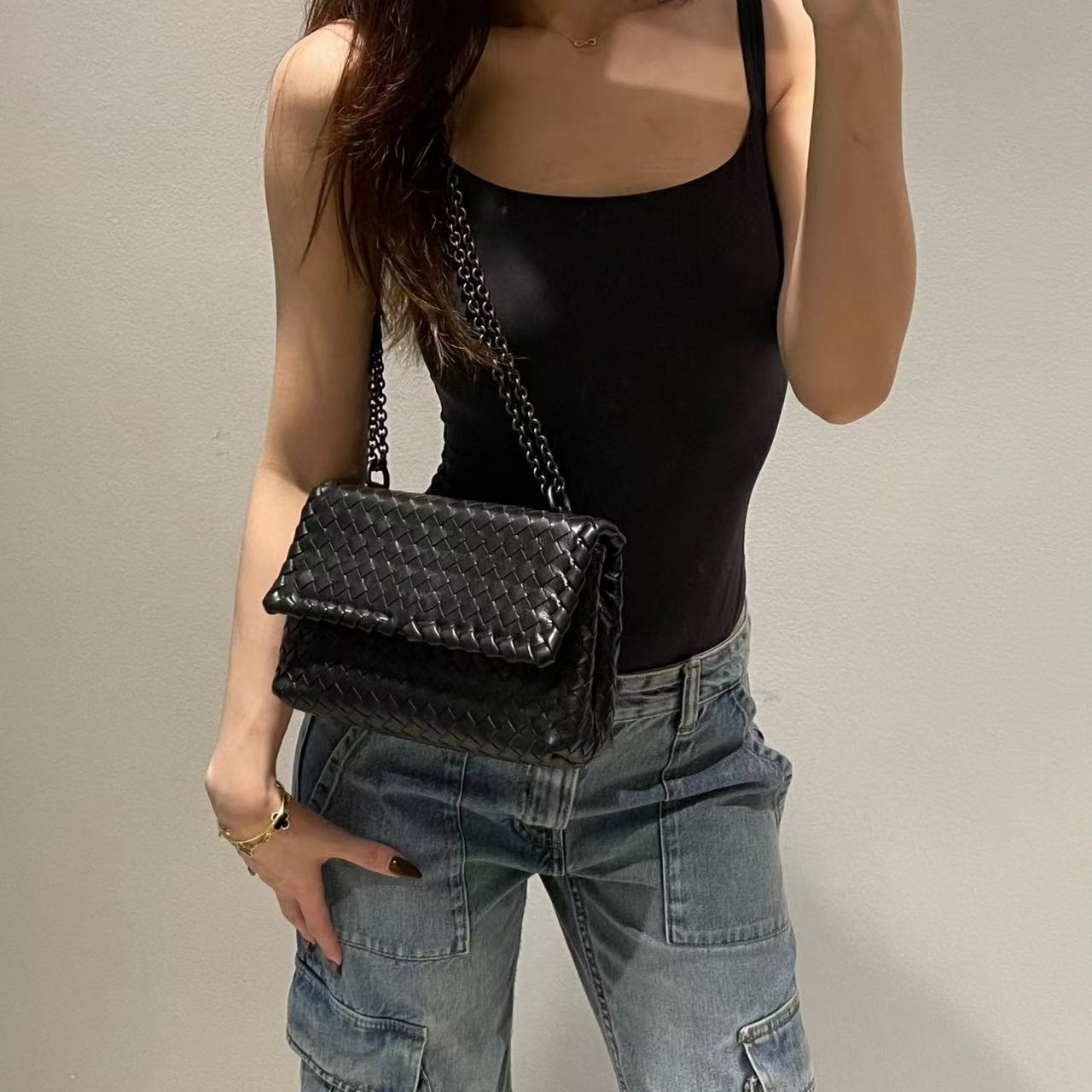 95新 BOTTEGA VENETA/葆蝶家 坤球奢选 bv小号奥林匹亚单肩包