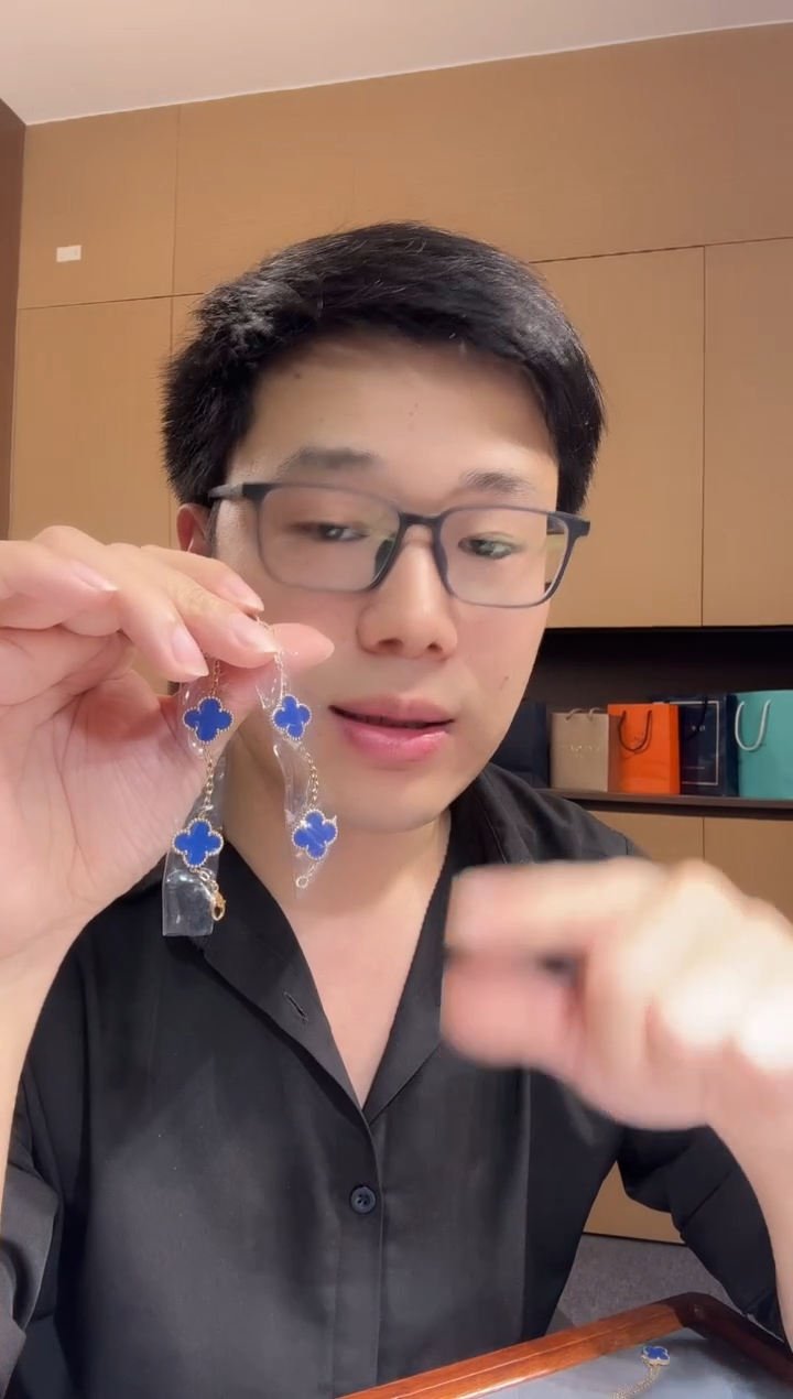 【闪购商品】玛瑙/玉髓手链18K金镶嵌蓝色k黄，五花手链GHJ25版