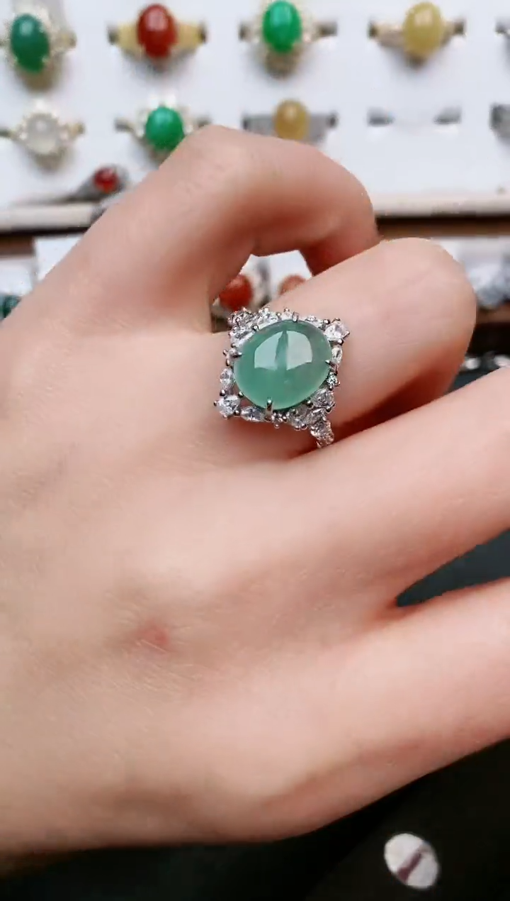 【闪购商品】翡翠戒指银S925镶嵌....