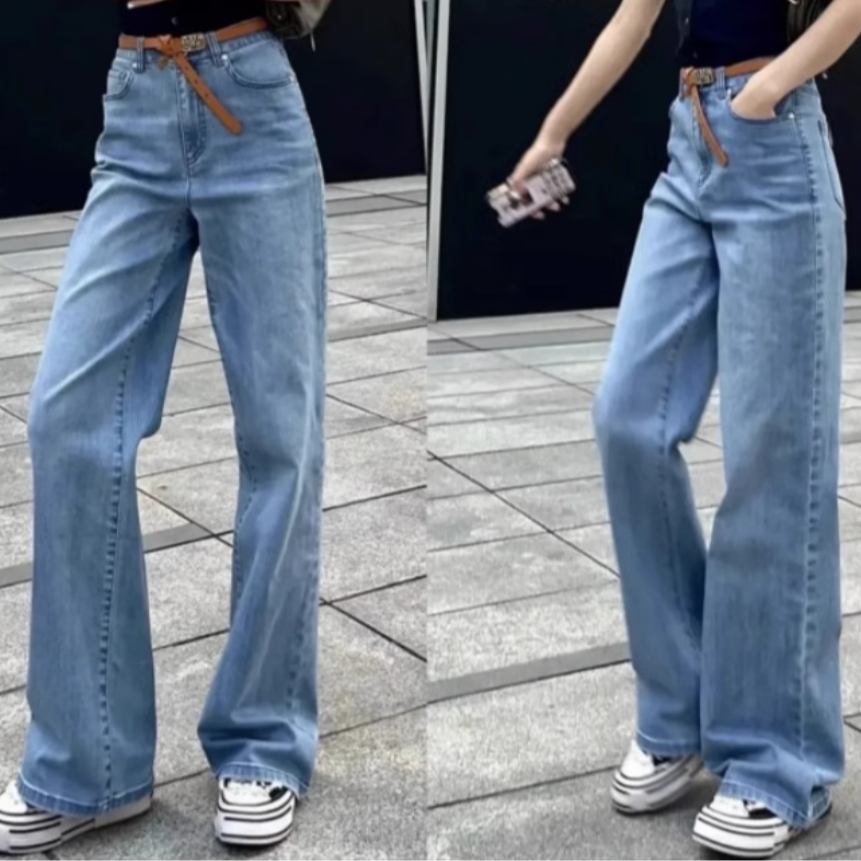 AMASS/阿玛施高腰百搭显瘦直筒牛仔裤休闲时尚长裤5100388