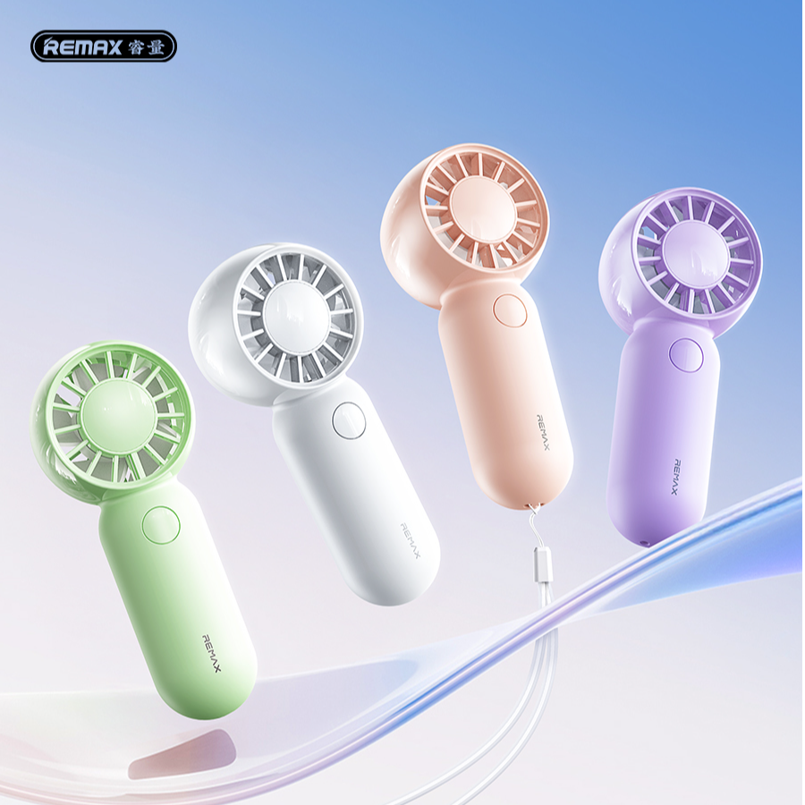 Remax/睿量迷你手持便携式小风扇可充电usb静音挂脖式随身携带