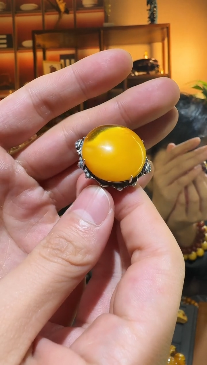 蜜蜡颈饰银S925镶嵌6630天然蜜蜡珠宝奇石