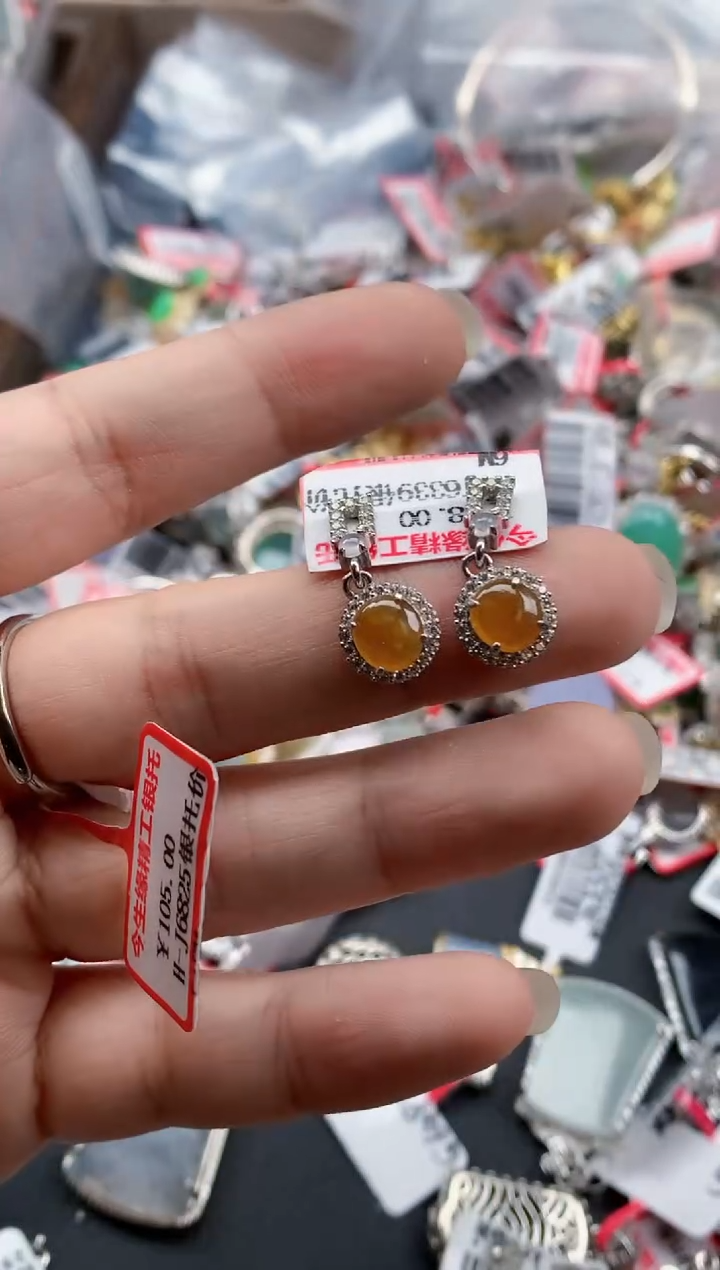 银S925镶嵌戒指翡翠天然A货缅甸翡翠