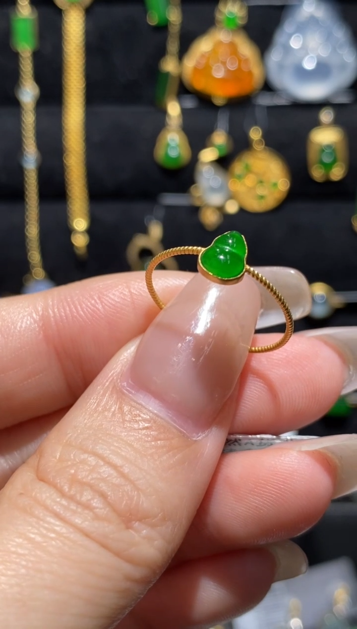 【闪购商品】翡翠戒指18K金镶嵌戒指