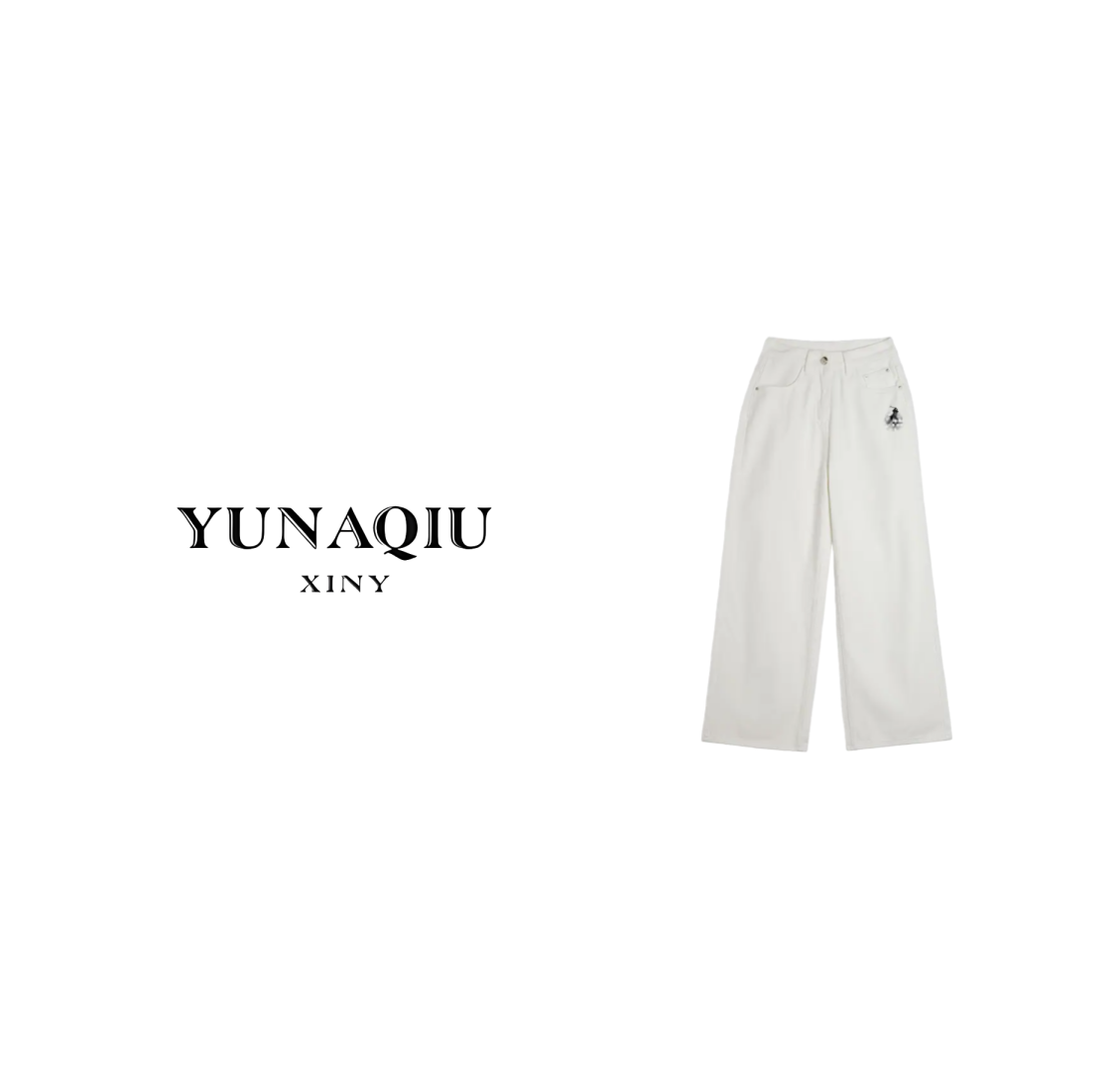 【Manling】-纯色女阔腿直筒牛仔裤-9990