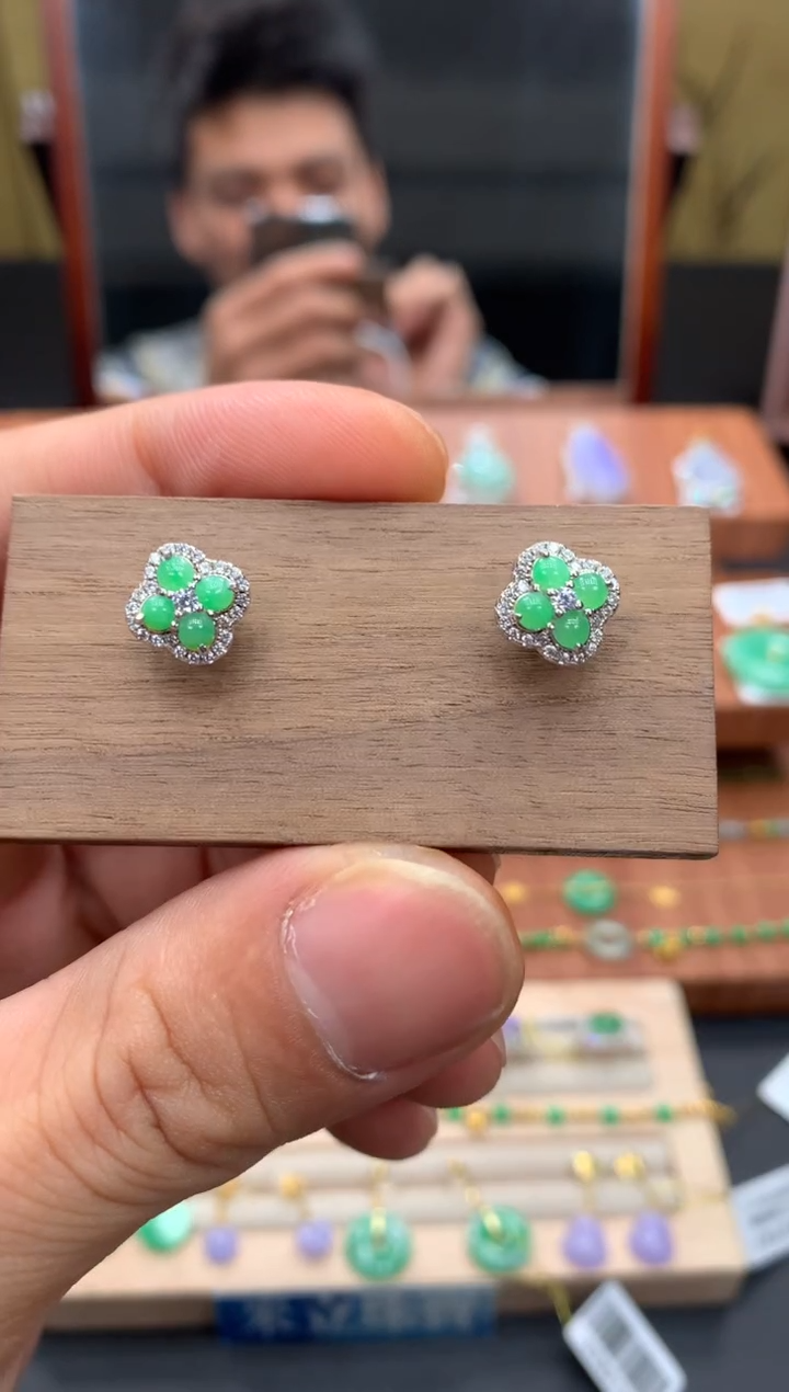 未镶嵌翡翠耳饰耳钉