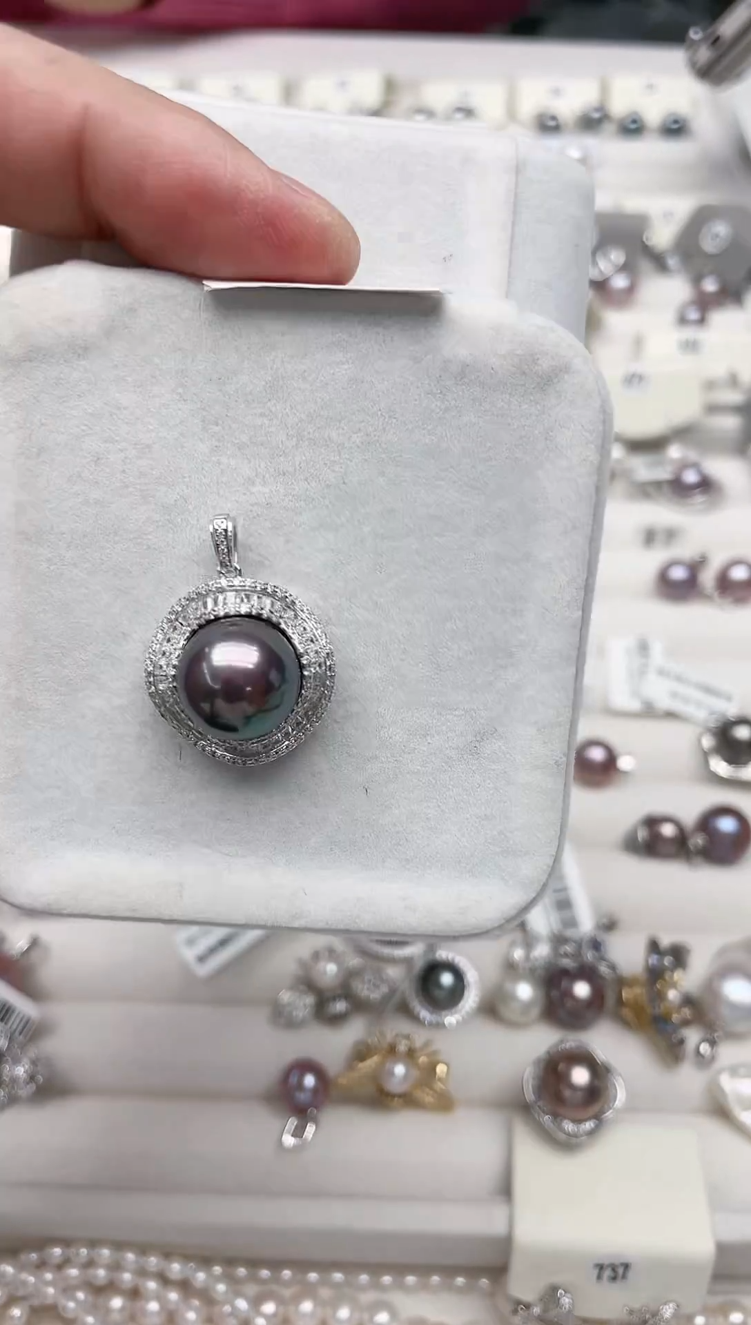 【闪购商品】淡水珍珠吊坠(不含链)银S925镶嵌吊坠