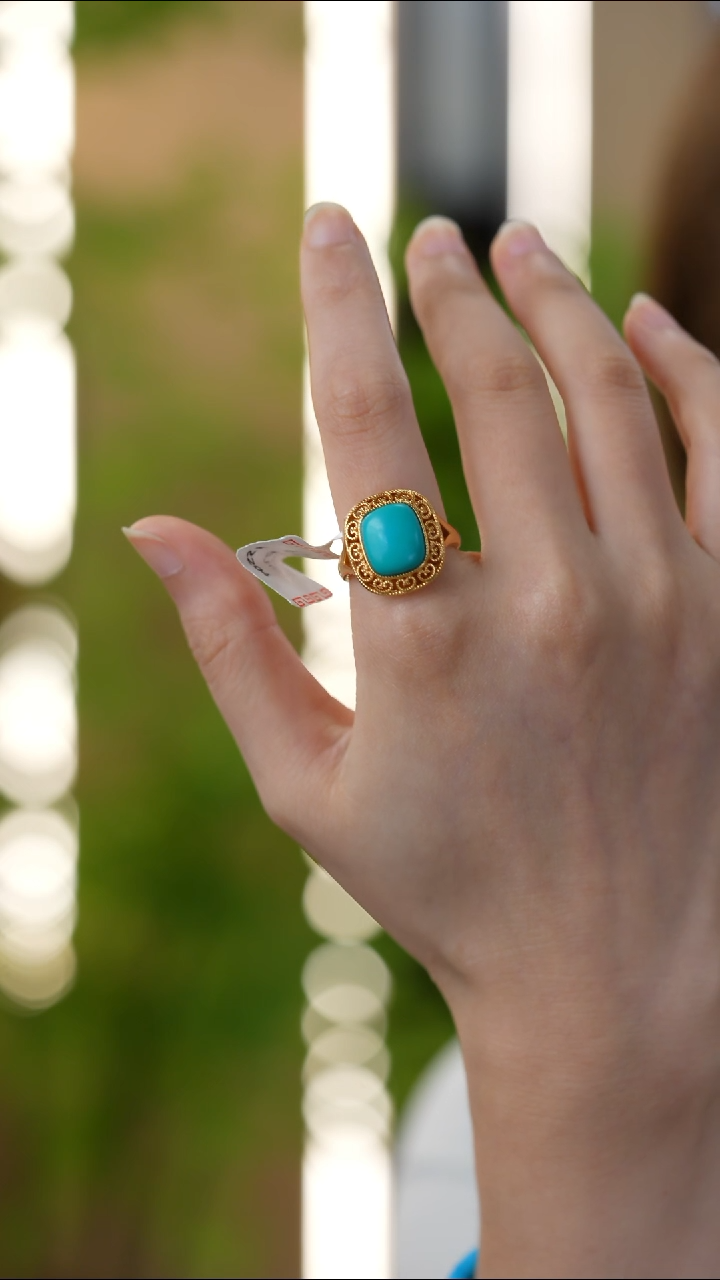 银S925镶嵌绿松石戒指秒拍号25