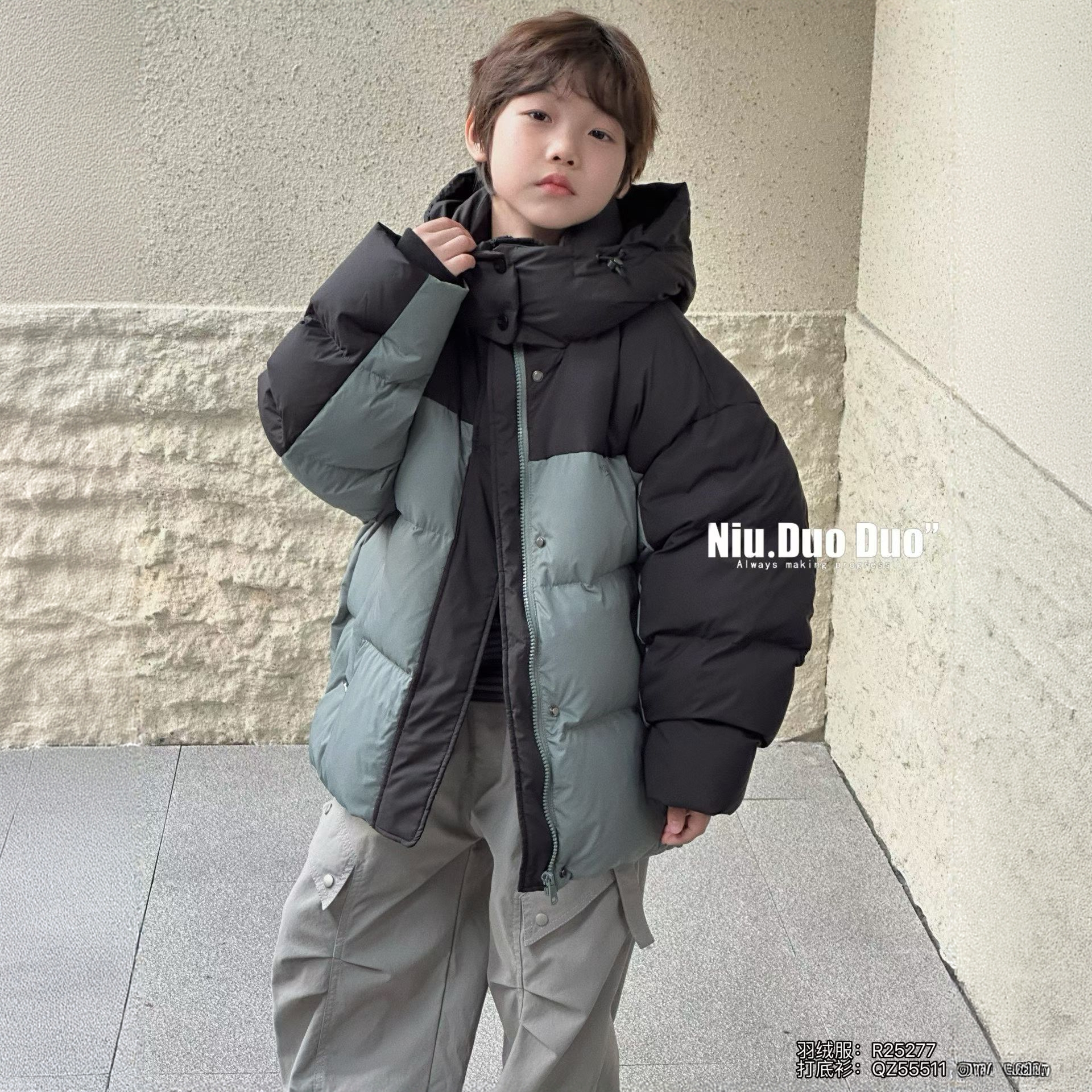 &苏珊&新款冬款90绒羽绒服高货男童女童时尚休闲连帽款25277