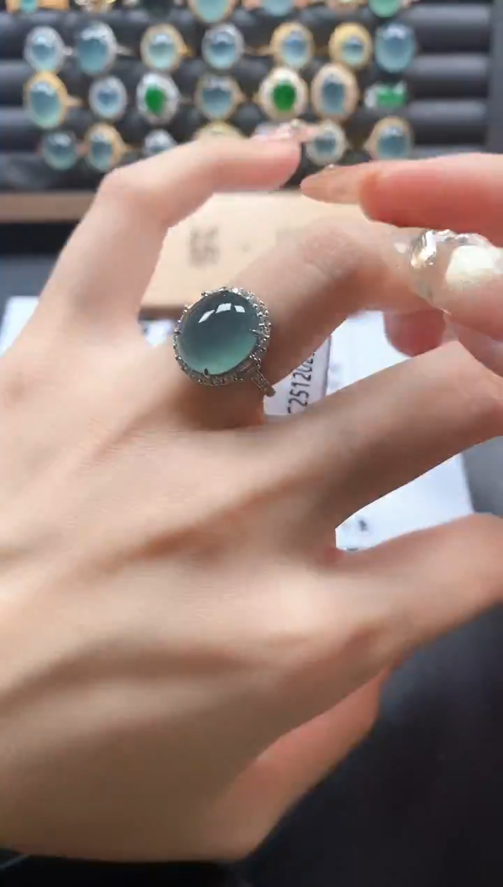 银S925镶嵌戒指翡翠515111301