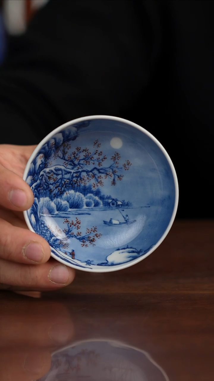 景琳藏青花山水梅雪映春风