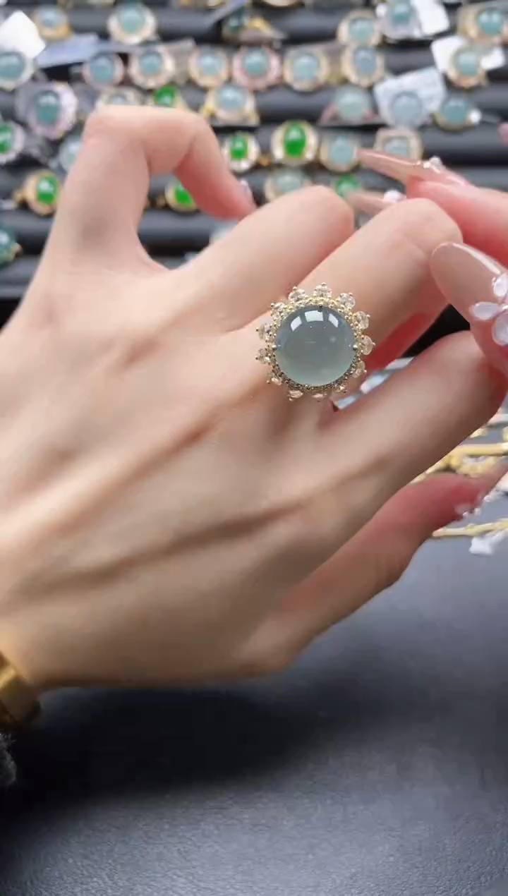 【闪购商品】翡翠戒指银S925镶嵌51511