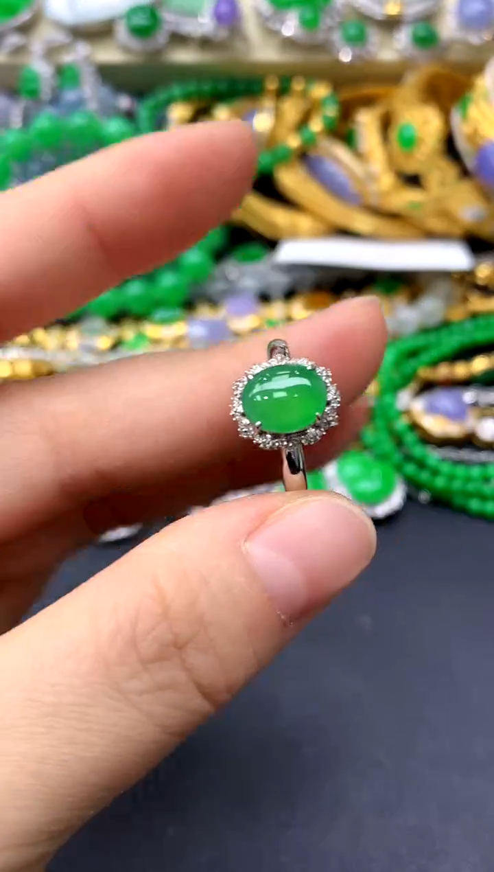 18K金镶嵌戒指翡翠359-中国好珍宝