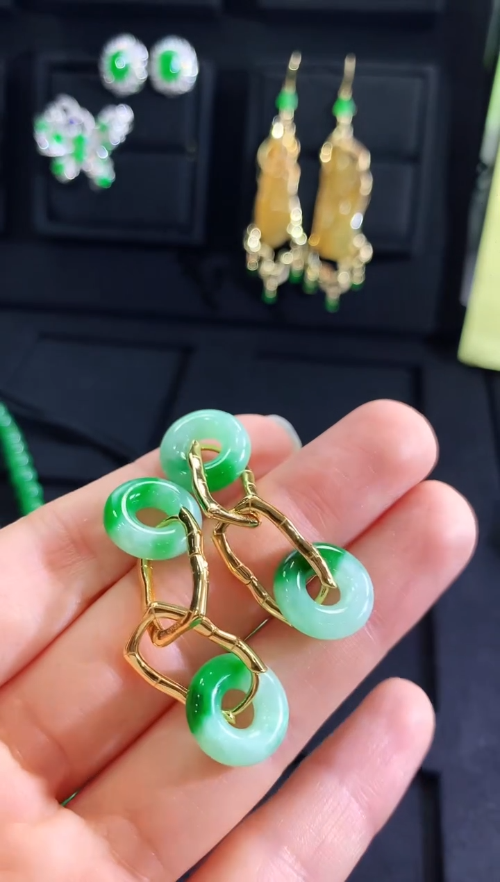 【闪购商品】翡翠耳饰银S925镶嵌耳饰（多样性发货发一对）