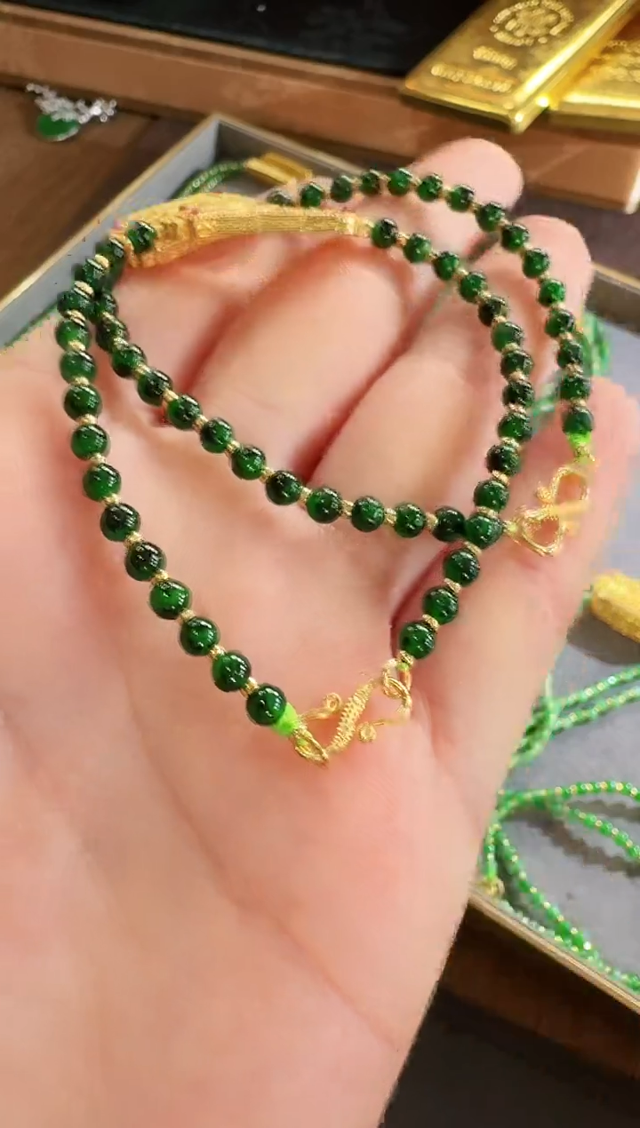 18K金镶嵌手链翡翠手链 多样性发货 发一条