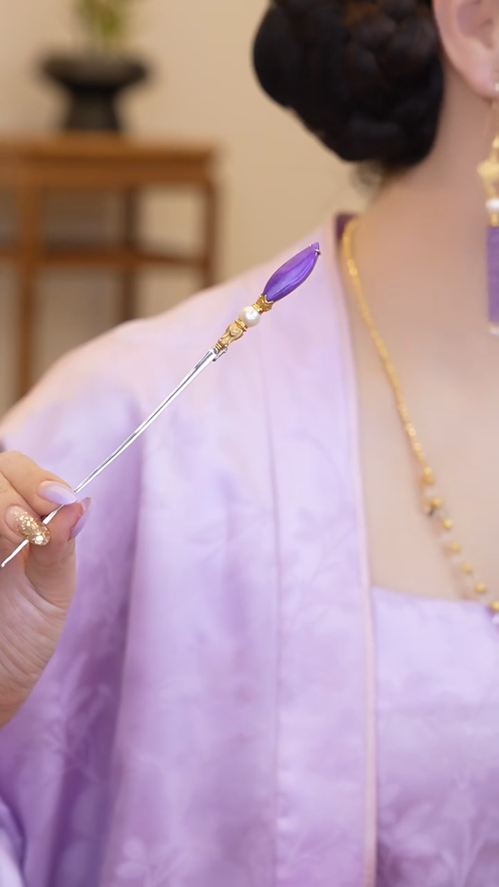 【闪购商品】苏纪石（舒俱来）水滴发簪18K金镶嵌ZS