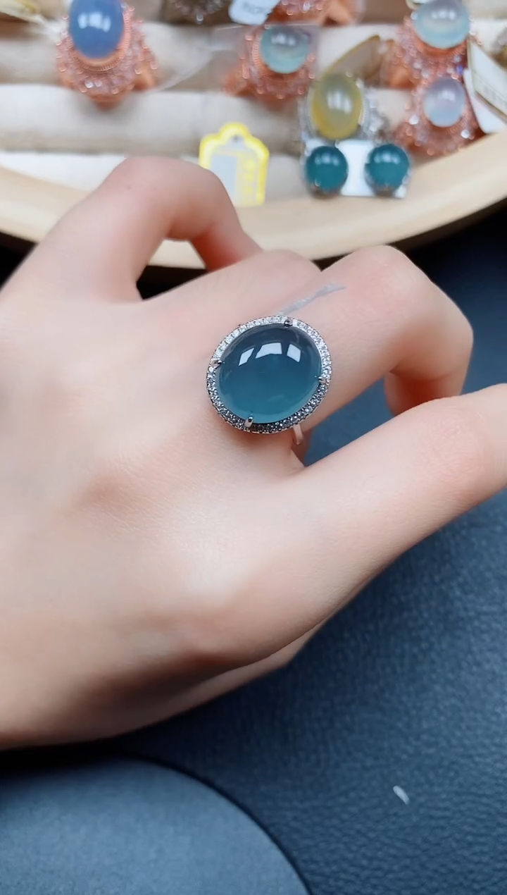 【闪购商品】翡翠戒指银S925镶嵌翡翠