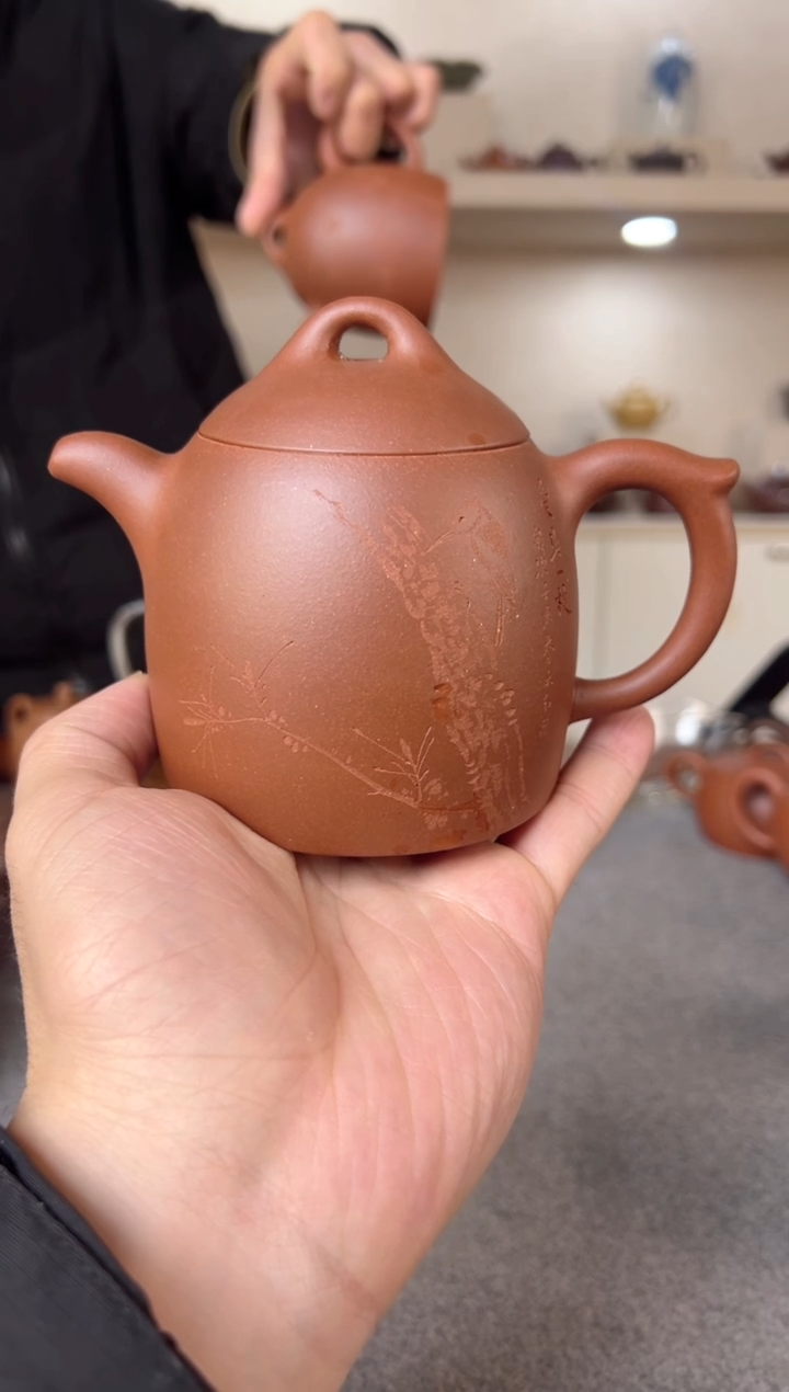 【闪购商品】紫砂茶壶秦权 紫泥 半手工