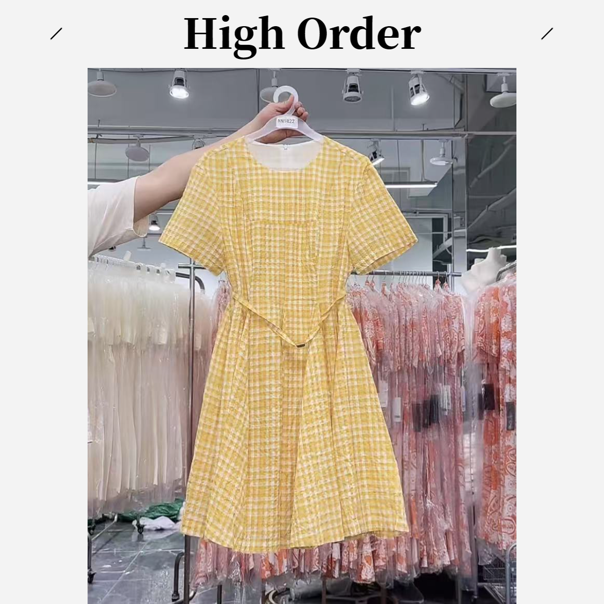 NN1822新款品质女装设计感连衣裙法式收腰轻奢气质显瘦小众