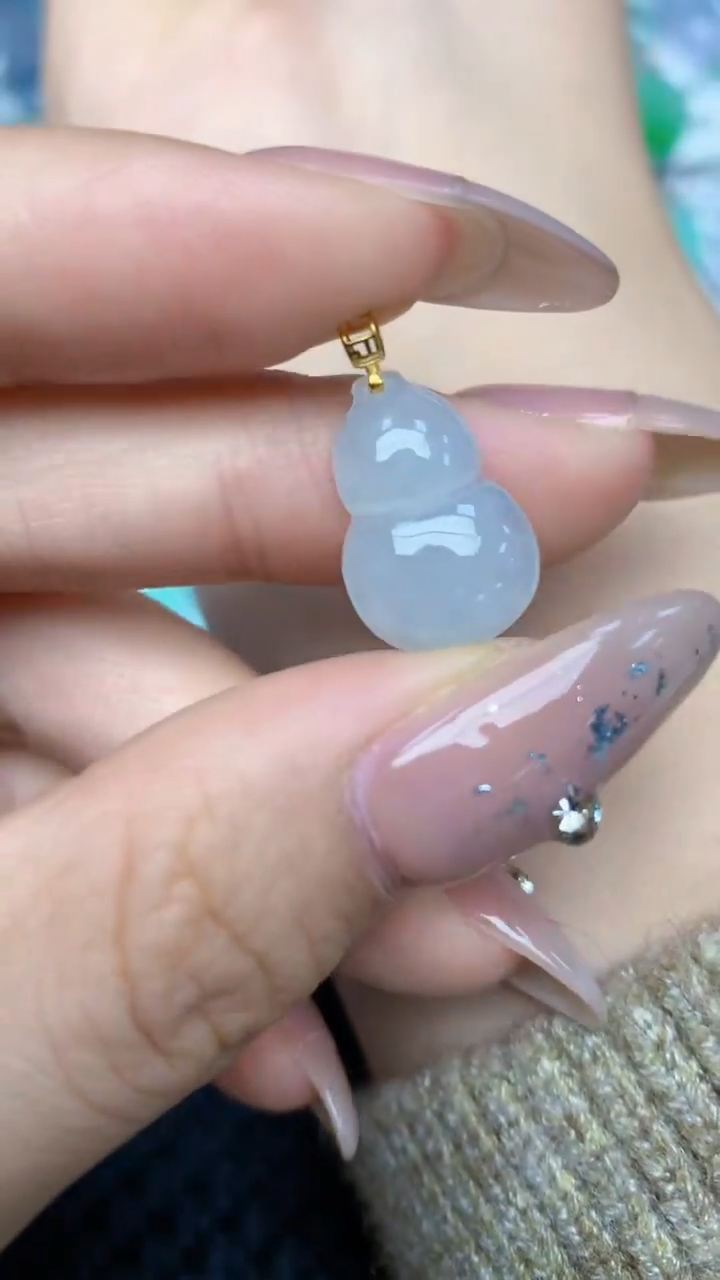 颈饰18K金镶嵌翡翠天然缅甸翡翠a货百元以上9元证书费自理