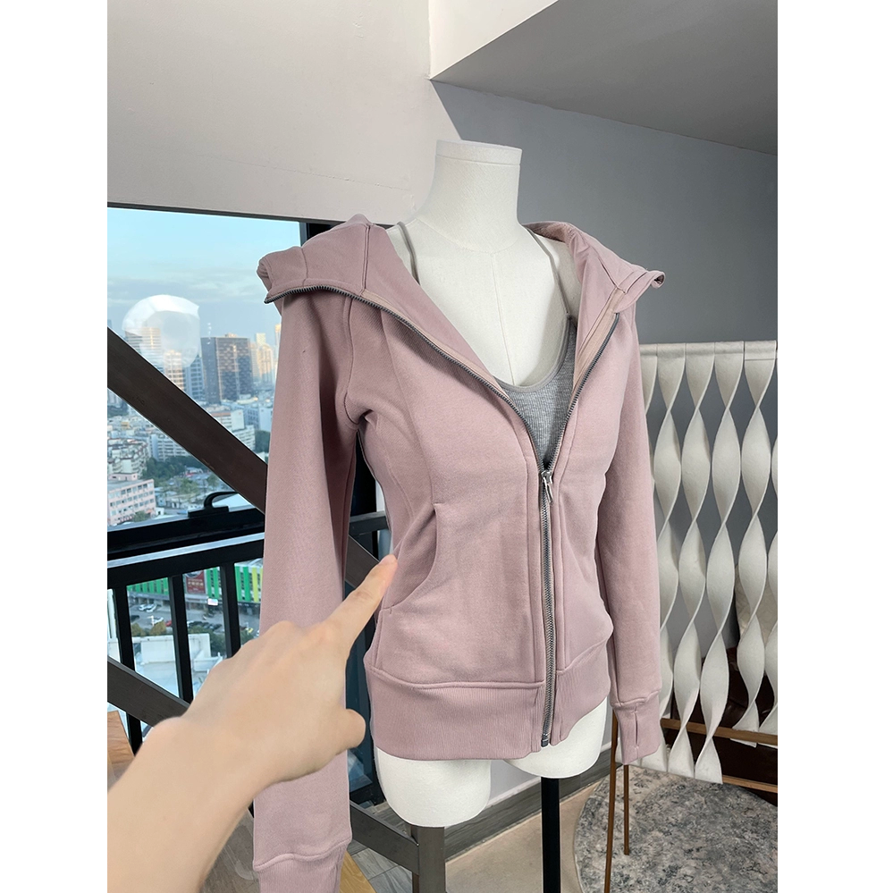 修身正肩外套女2025年新款秋季卫衣连帽衫小个子薄款秋日少女穿搭