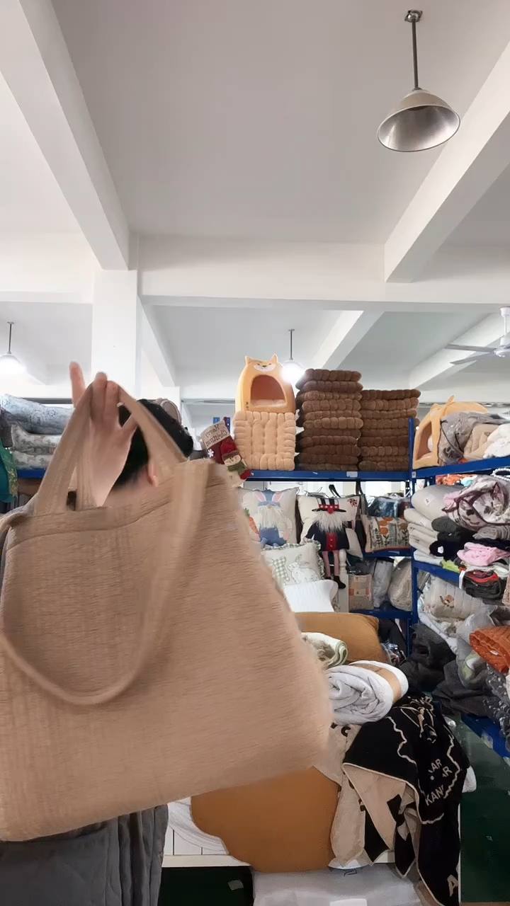 棉棉A11  咖色托特包