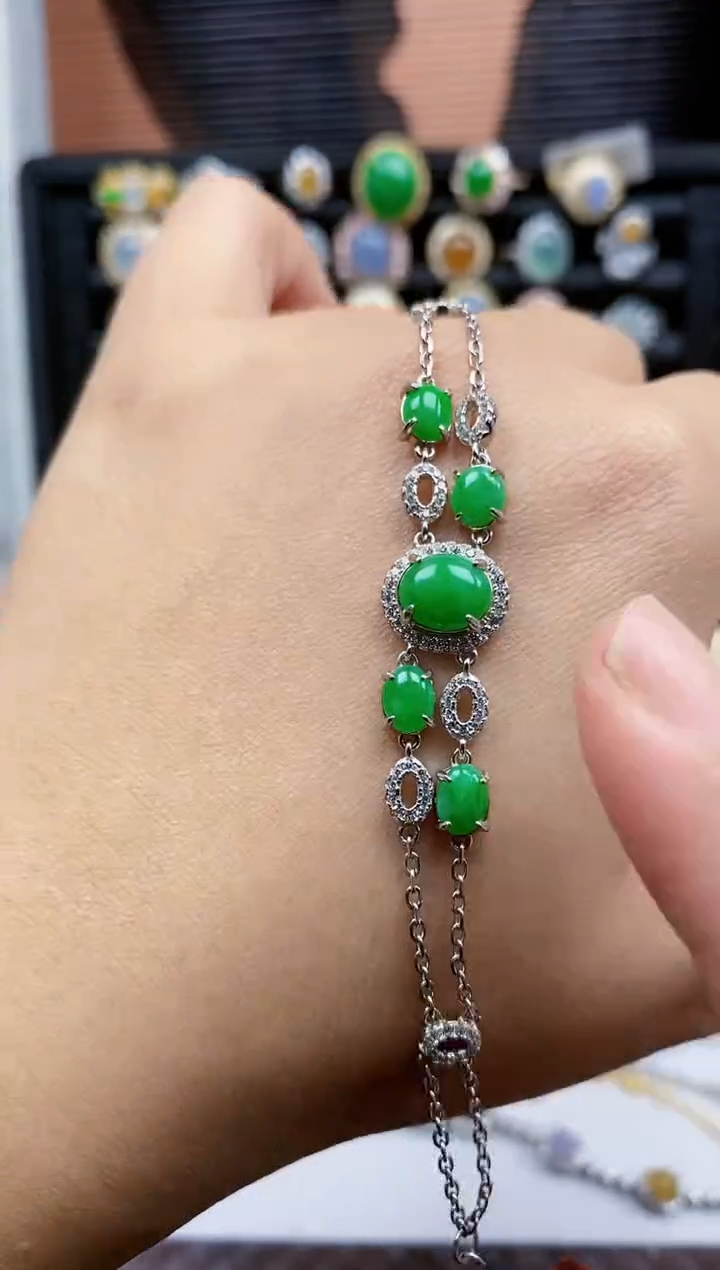 银S925镶嵌戒指翡翠479